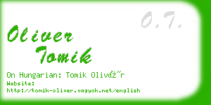 oliver tomik business card